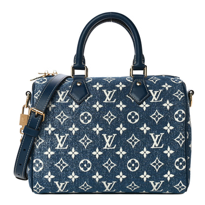 Louis Vuitton Monogram Jacquard Denim Speedy Bandouliere 25 Bleu 1 of 10