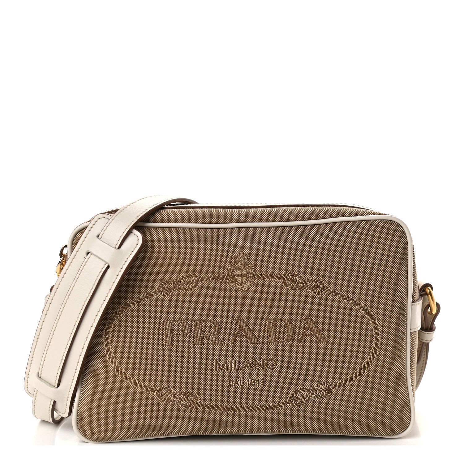 Prada Jacquard Logo Camera Bag Corda Talco 1 of 9