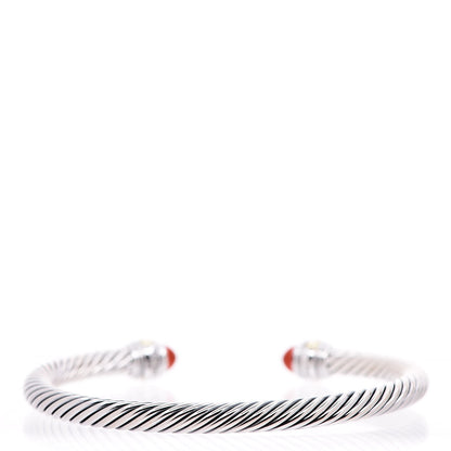 David Yurman Sterling Silver 14K Yellow Gold Carnelian 5mm Cable Classics Bracelet 3 of 6
