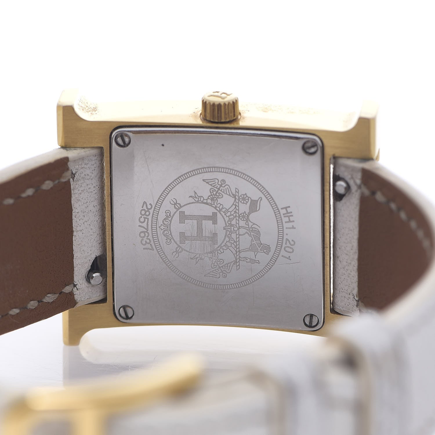 Hermes Stainless Steel Epsom 21mm Heure H Hour Quartz Watch Blanc 4 of 5