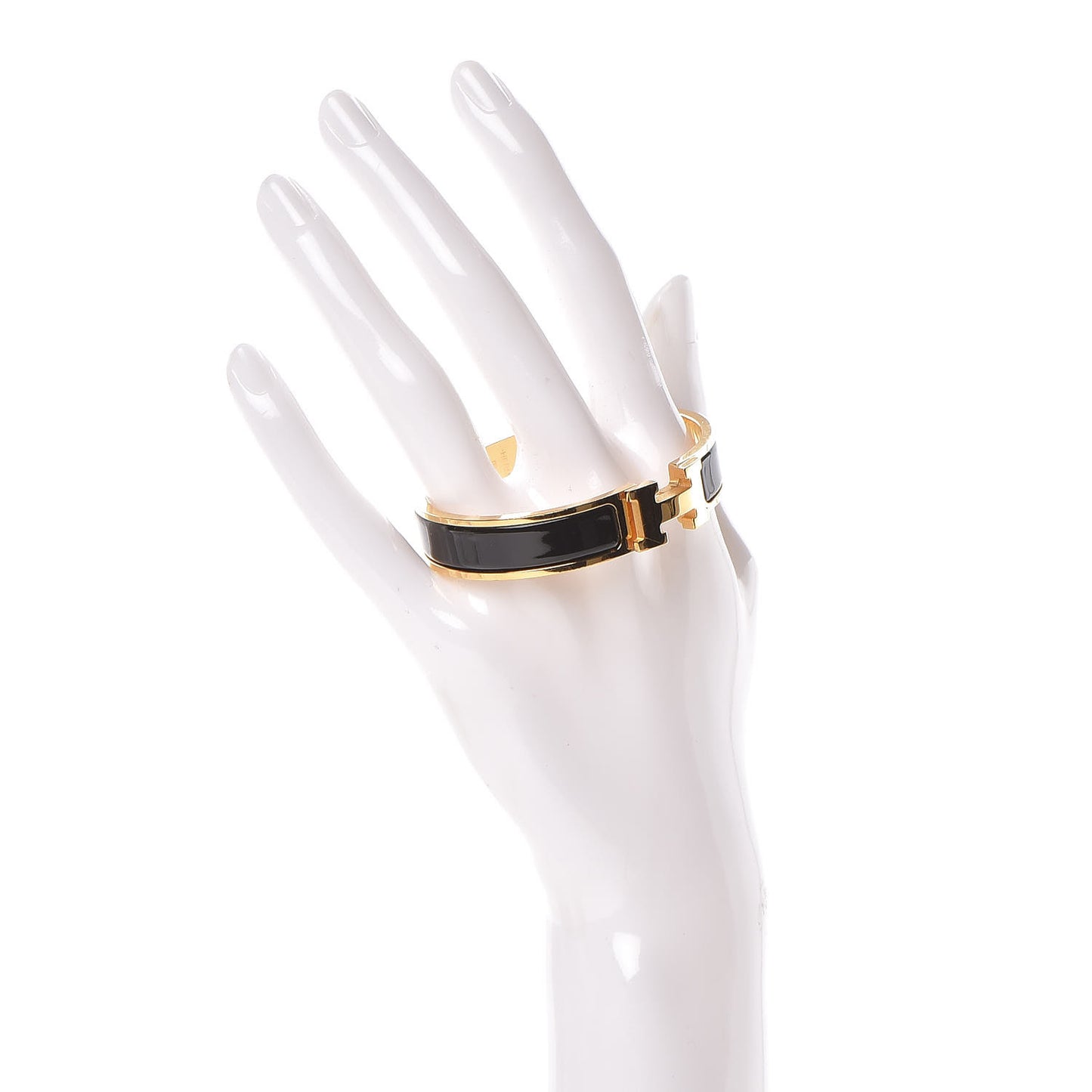 Enamel Narrow Clic Clac H Bracelet PM Black