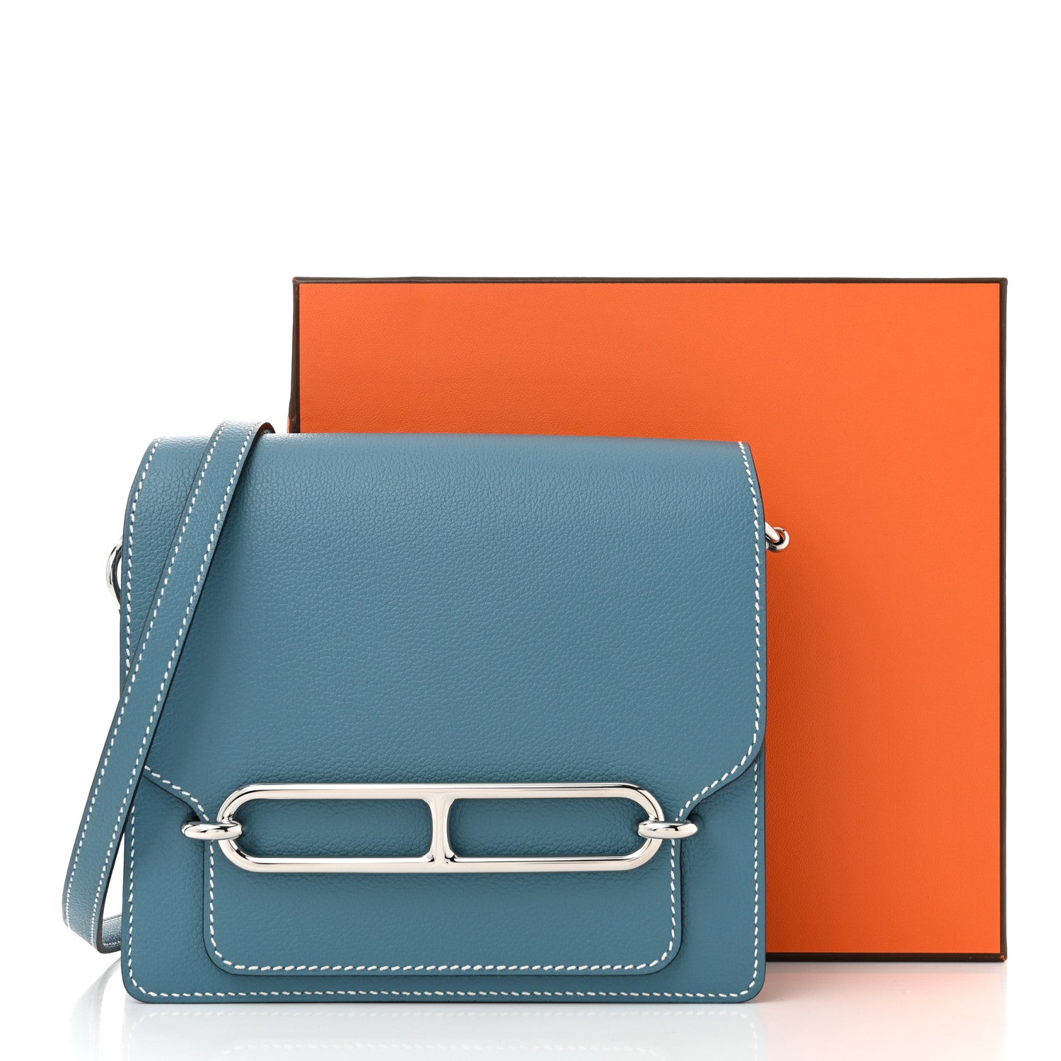 Hermes Evercolor Mini Sac Roulis New Blue Jean 11 of 11