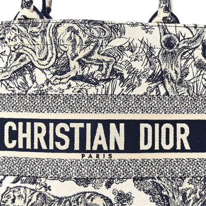 Christian Dior Canvas Embroidered Medium Dioriviera Toile De Jouy Book Tote Blue 8 of 10