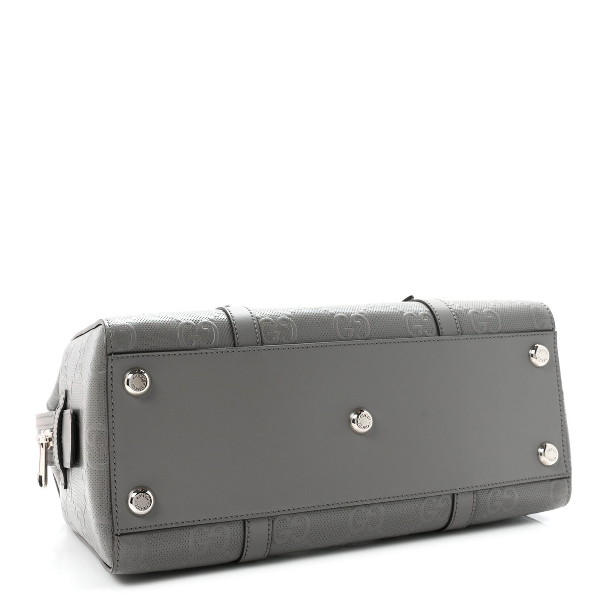 Gucci Calfskin GG Tennis Embossed Tote Bag Dusty Grey 6 of 19