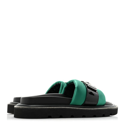Louis Vuitton Satin Pool Pillow Flat Comfort Mule 36 Green Black 4 of 12