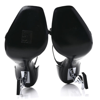 Saint Laurent Calfskin Opyum 110 Sandals 38 Black Silver 5 of 8