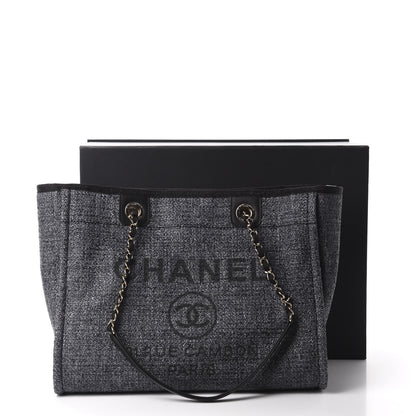 Chanel Woven Straw Raffia Small Deauville Tote Charcoal 11 of 11