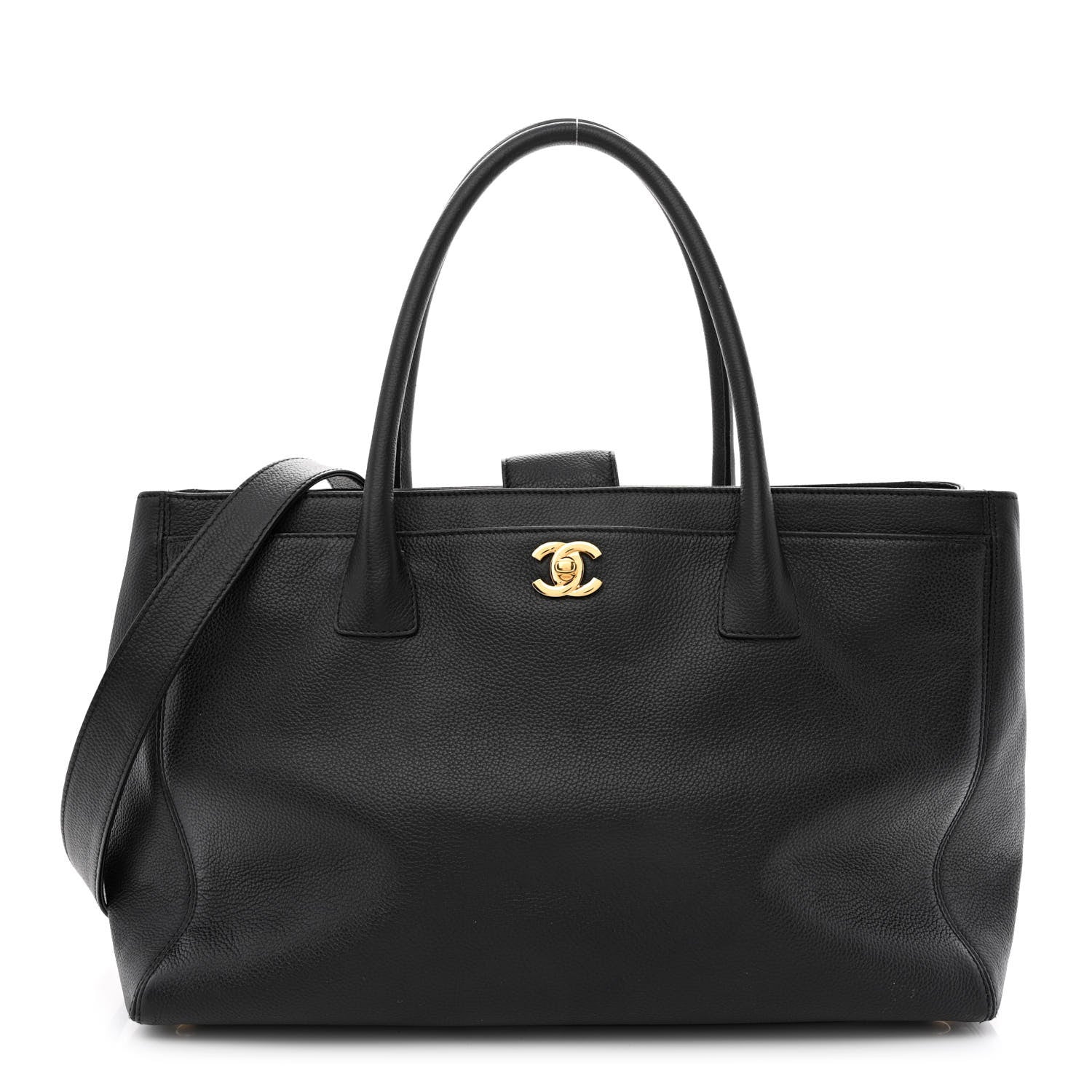 Chanel Calfskin Cerf Executive Shopper Tote Black 3 of 16