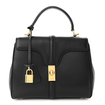 Celine Satinated Calfskin Small 16 Top Handle Bag Black 1 of 11