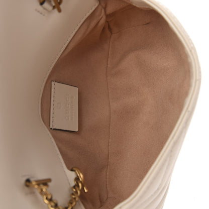 Gucci Calfskin Matelasse Super Mini GG Marmont Shoulder Bag White 5 of 10