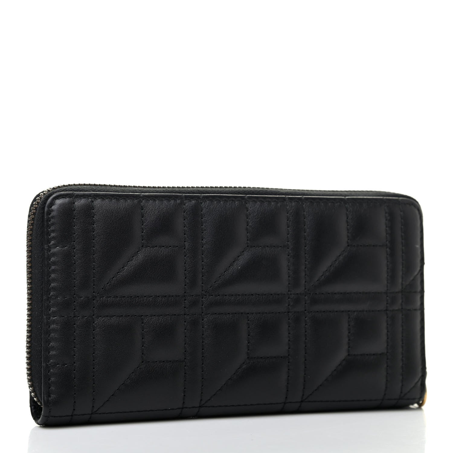 Gucci Calfskin Matelasse Pearly GG Marmont Zip Around Wallet Black 2 of 4