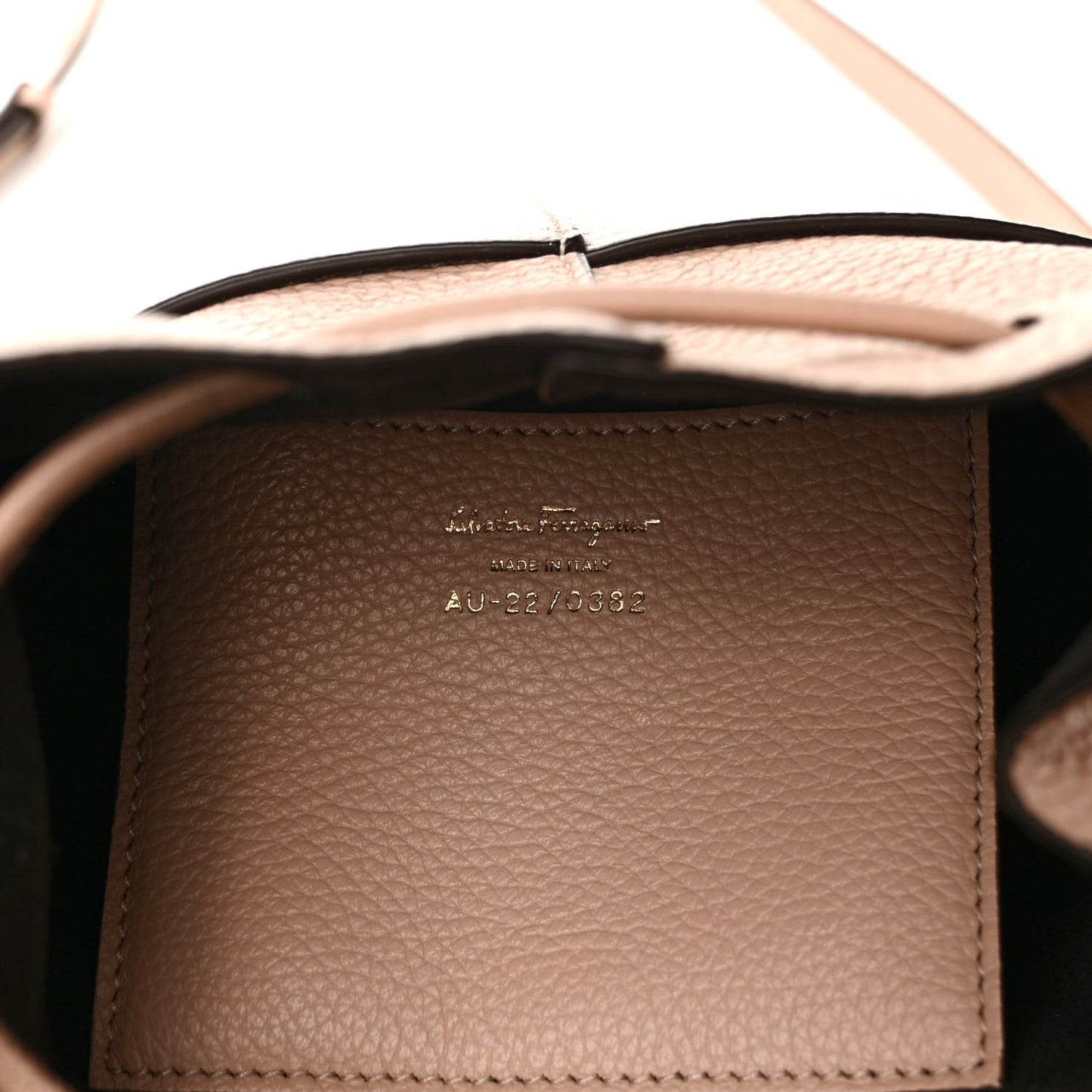 Grained Calfskin Mini Gancino Bucket Bag Amaretti
