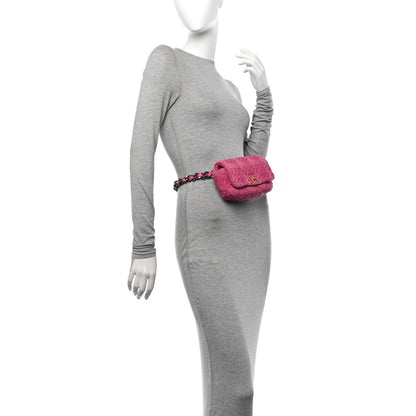Chanel Tweed Quilted Chanel 19 Waist Bag Pink 2 of 12