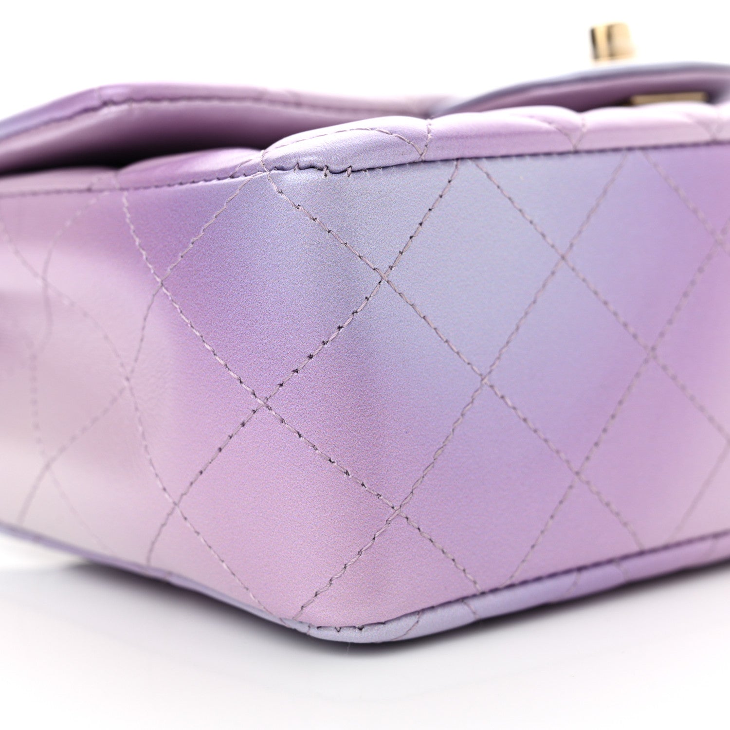 Chanel Lambskin Quilted Tie Dye Ombre Mini Rectangular Flap Purple Blue Pink 9 of 10