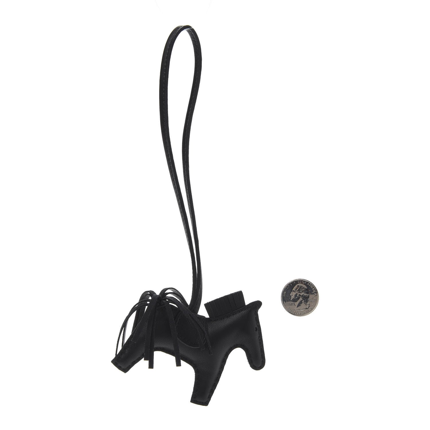 Hermes Milo Lambskin Grigri Rodeo Horse Bag Charm PM So Black 2 of 5