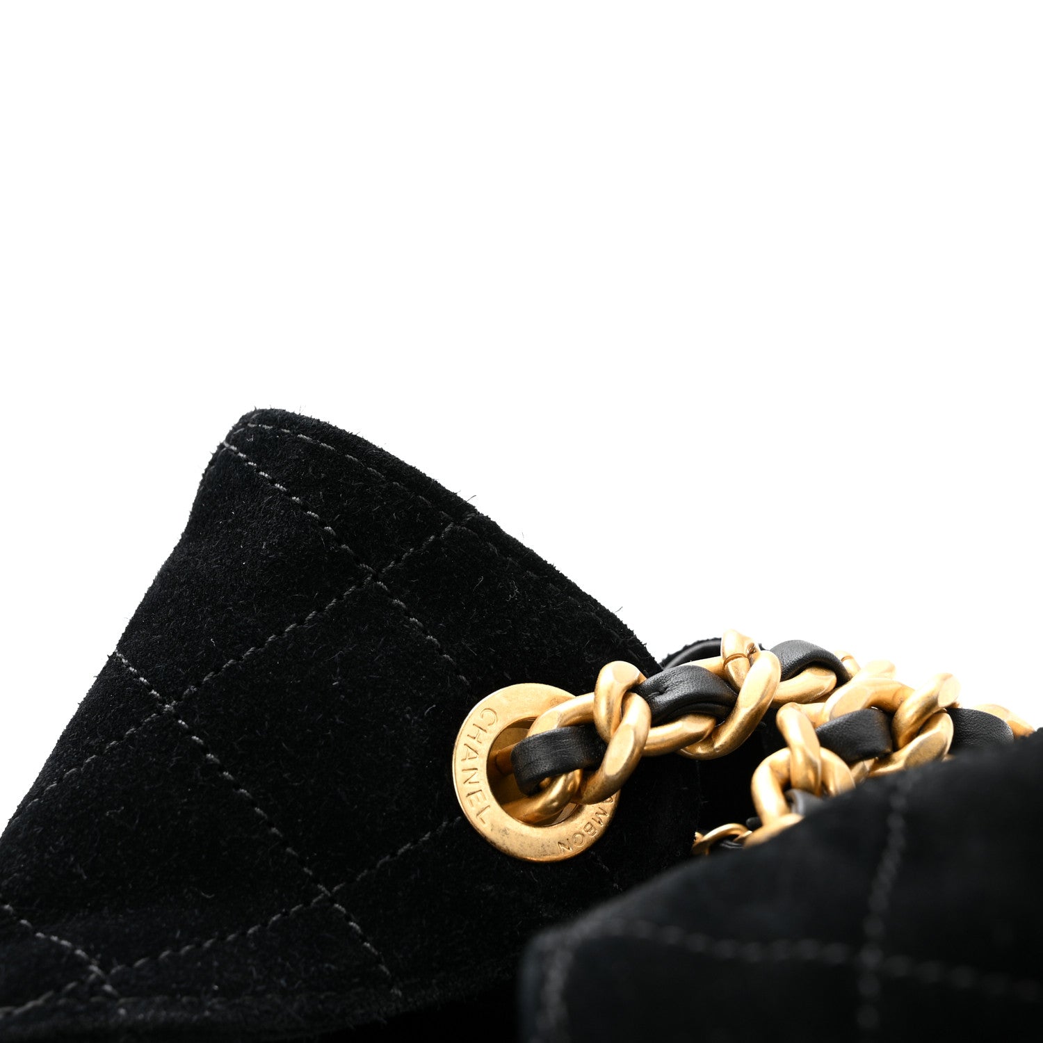 Chanel Suede Quilted Small Chanel 25 Handbag Black 13 of 13