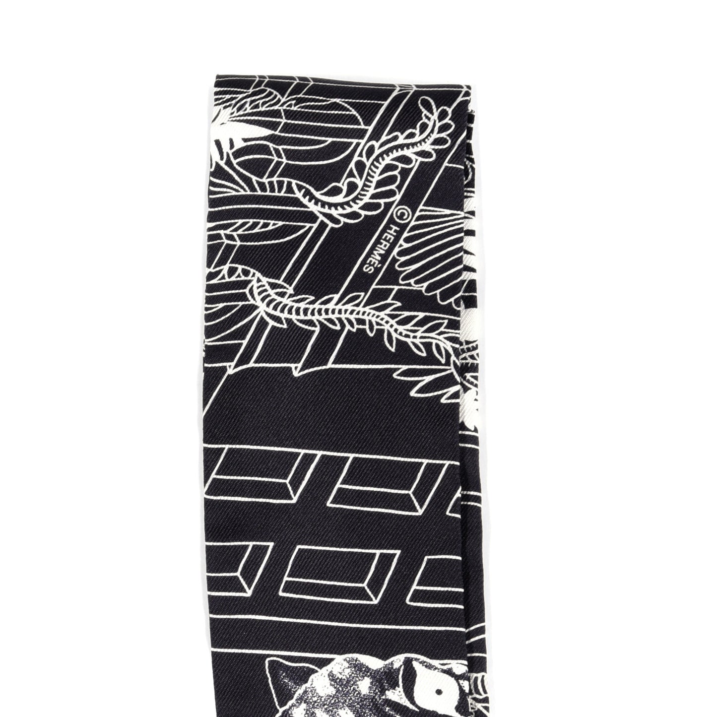 Silk Animapolis Twilly Black White