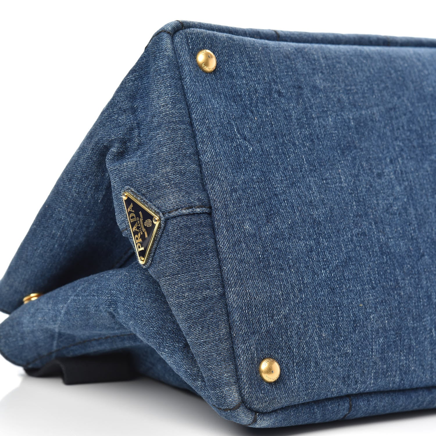 Prada Denim Logo Tote Avio 7 of 10