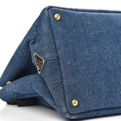 Prada Denim Logo Tote Avio 7 of 10
