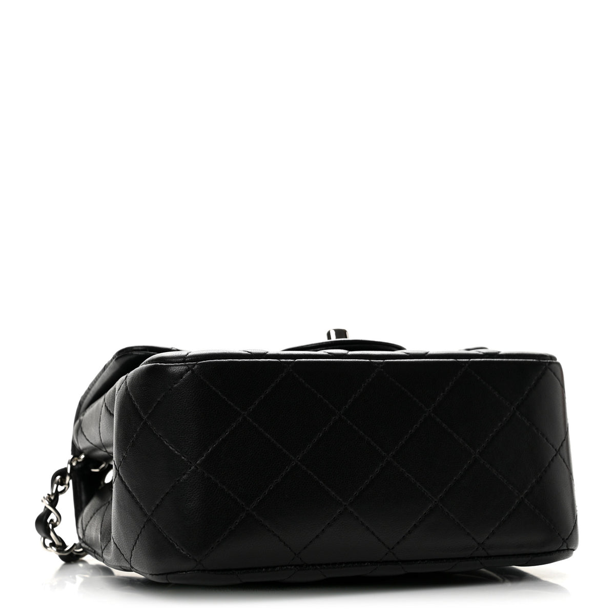 Lambskin Quilted Mini Square Flap Black