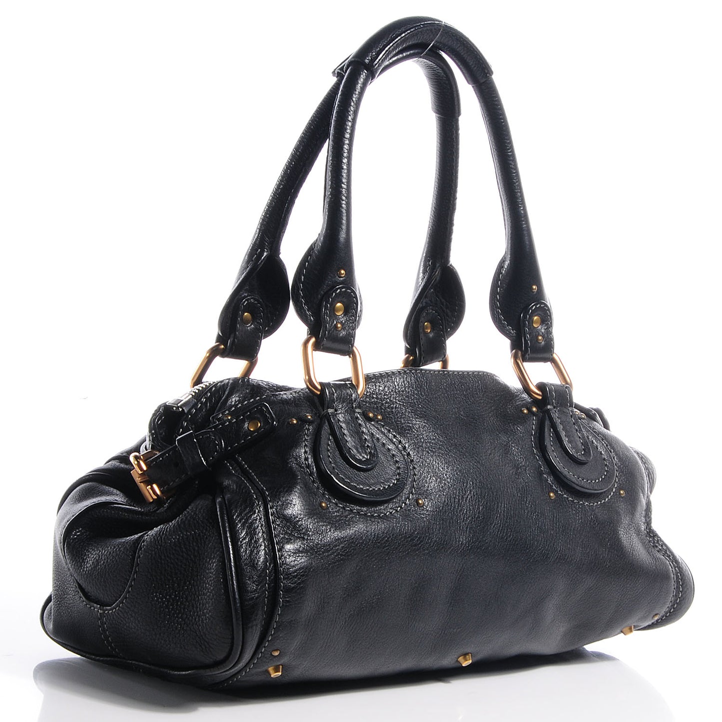 Leather Medium Paddington Satchel Black