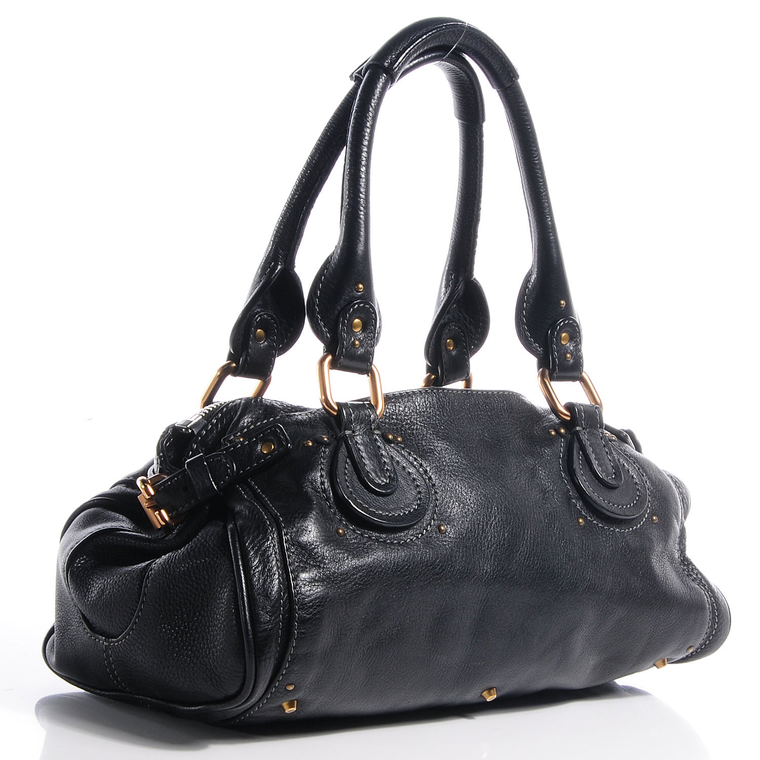 Chloe Leather Medium Paddington Satchel Black 3 of 7