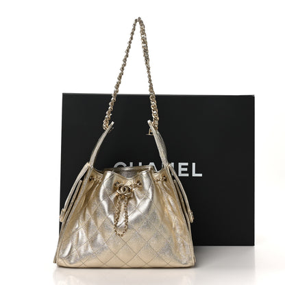 Chanel Metallic Caviar Quilted Small Chanel 25 Hobo Gold 11 of 11