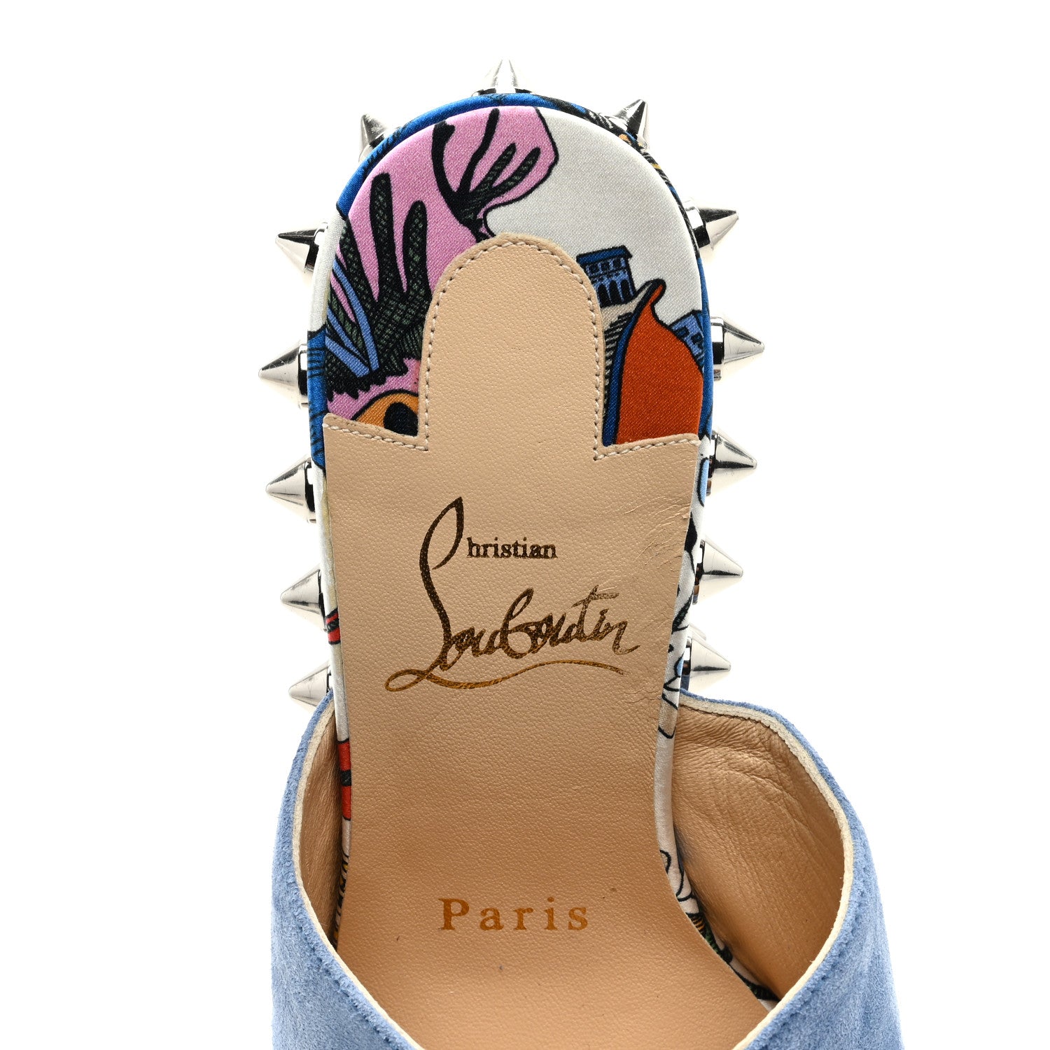 Christian Louboutin Crepe Satin Botanique Massivactic 160 Platform Sandals 36 Jeans Bianco Multicolor 7 of 7