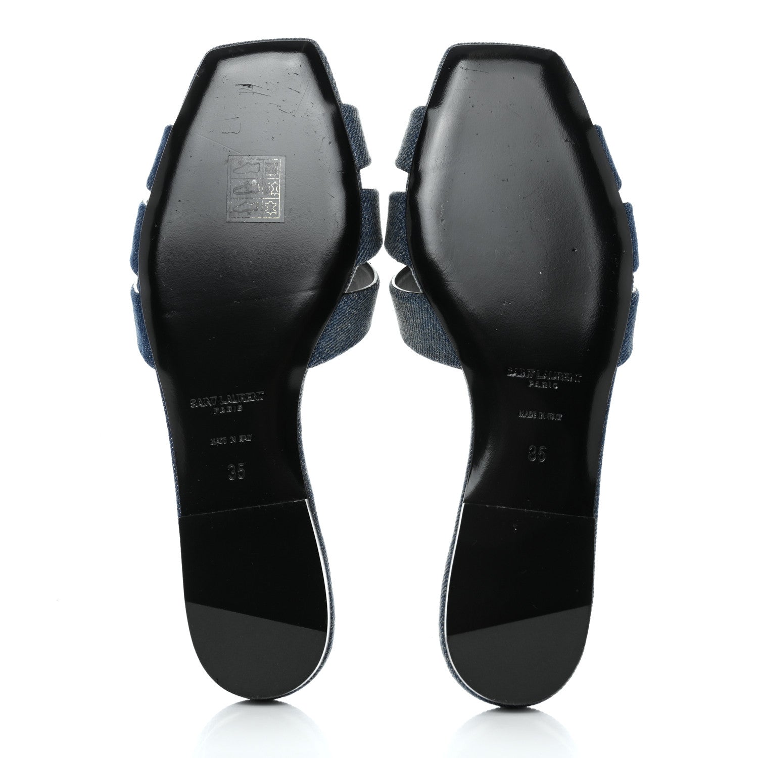 Saint Laurent Denim Tribute 05 Slide Sandals 35 Deep Navy Jeans 5 of 11
