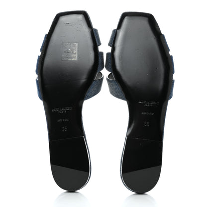 Saint Laurent Denim Tribute 05 Slide Sandals 35 Deep Navy Jeans 5 of 11