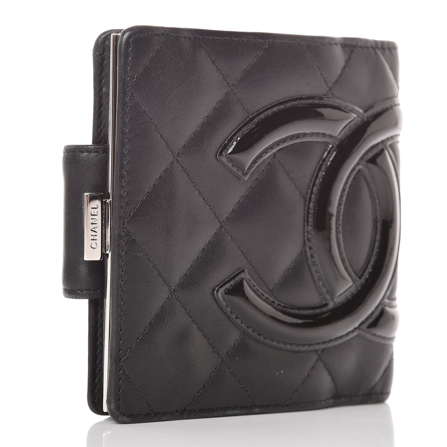 Calfskin Quilted Cambon Bi-Fold Wallet Black