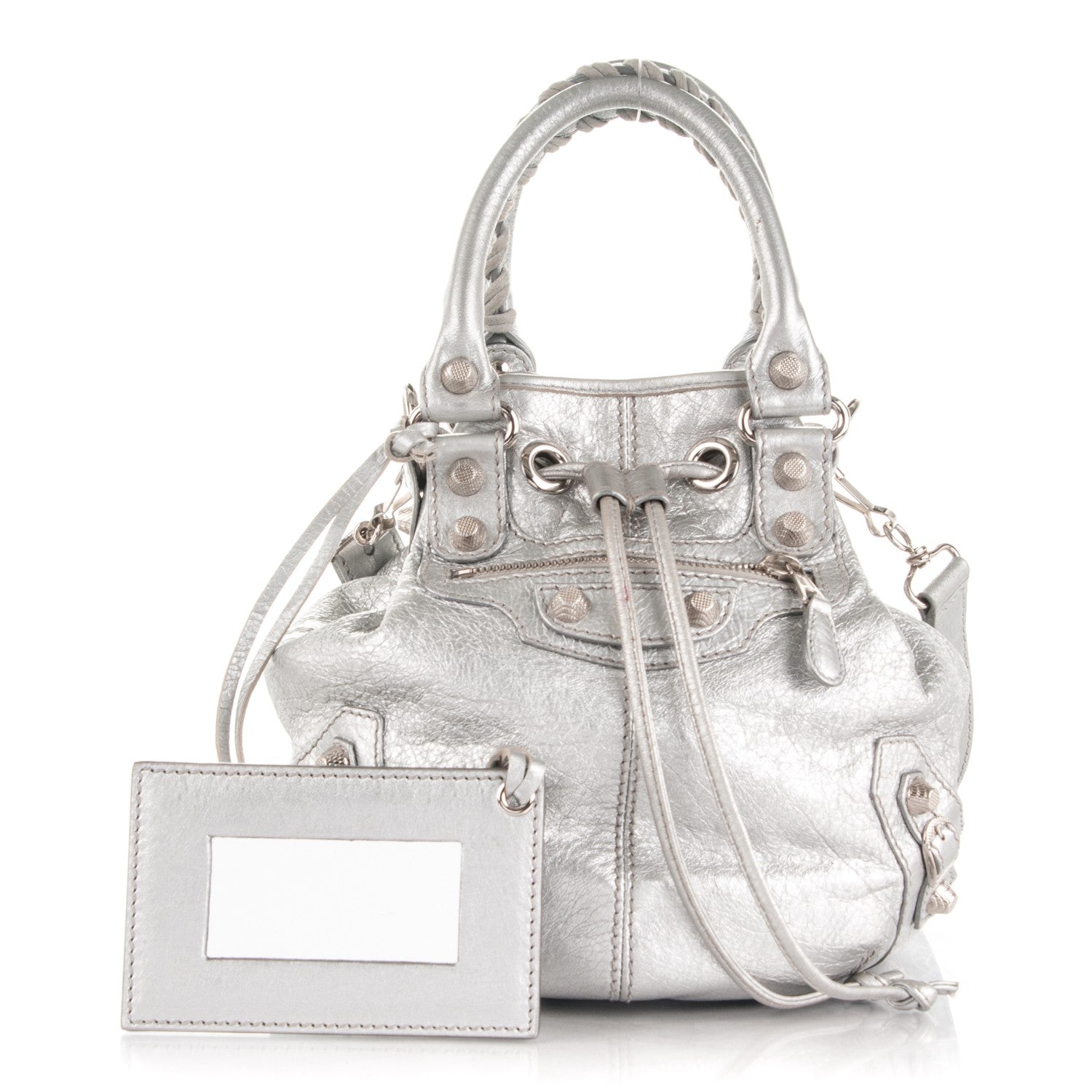 Balenciaga Agneau Giant 12 Silver Hardware Mini Pompon Gris Aluminum 1 of 7