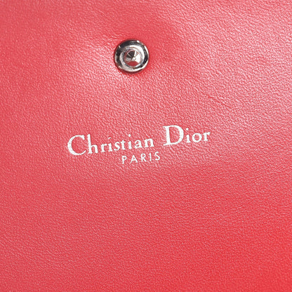 Christian Dior Grained Calfskin Diorama Croisiere Chain Wallet Red 6 of 7