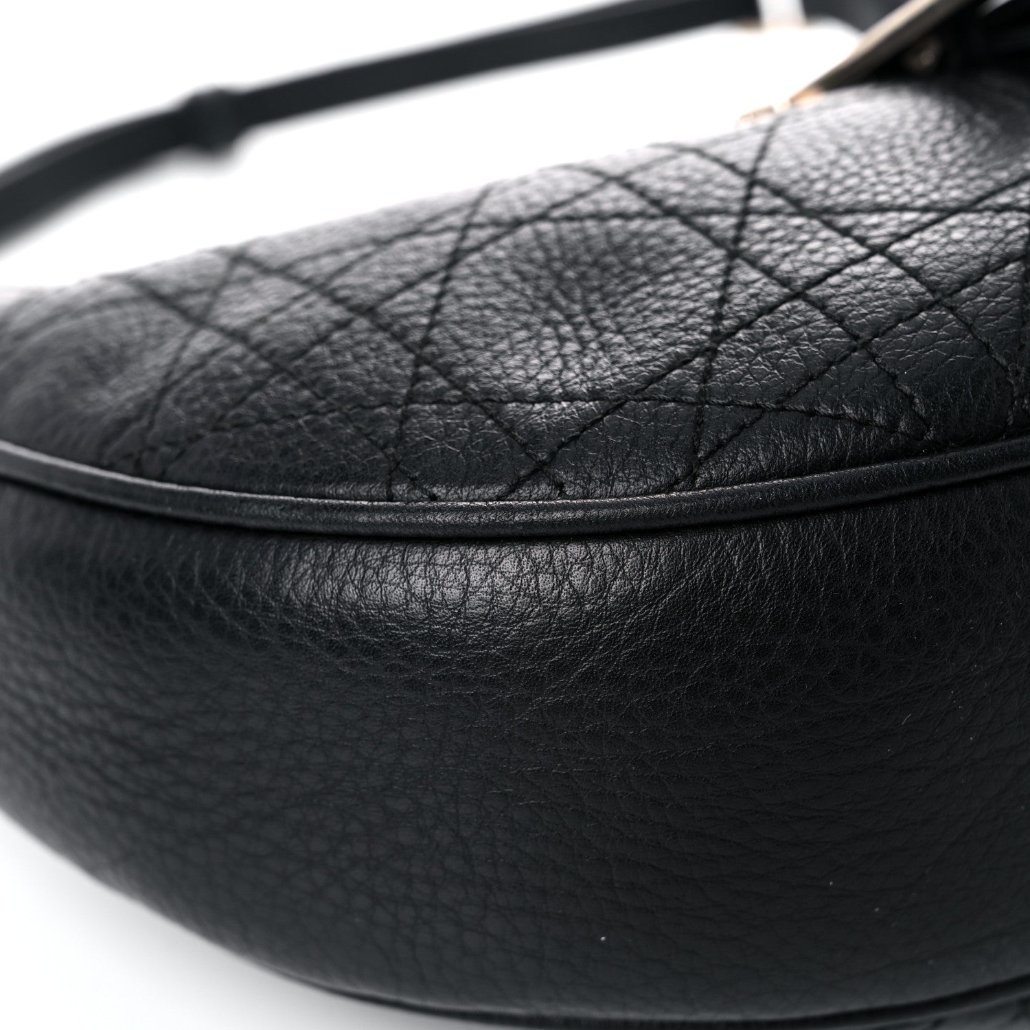Christian Dior Grained Calfskin Cannage Hobo Black 7 of 24