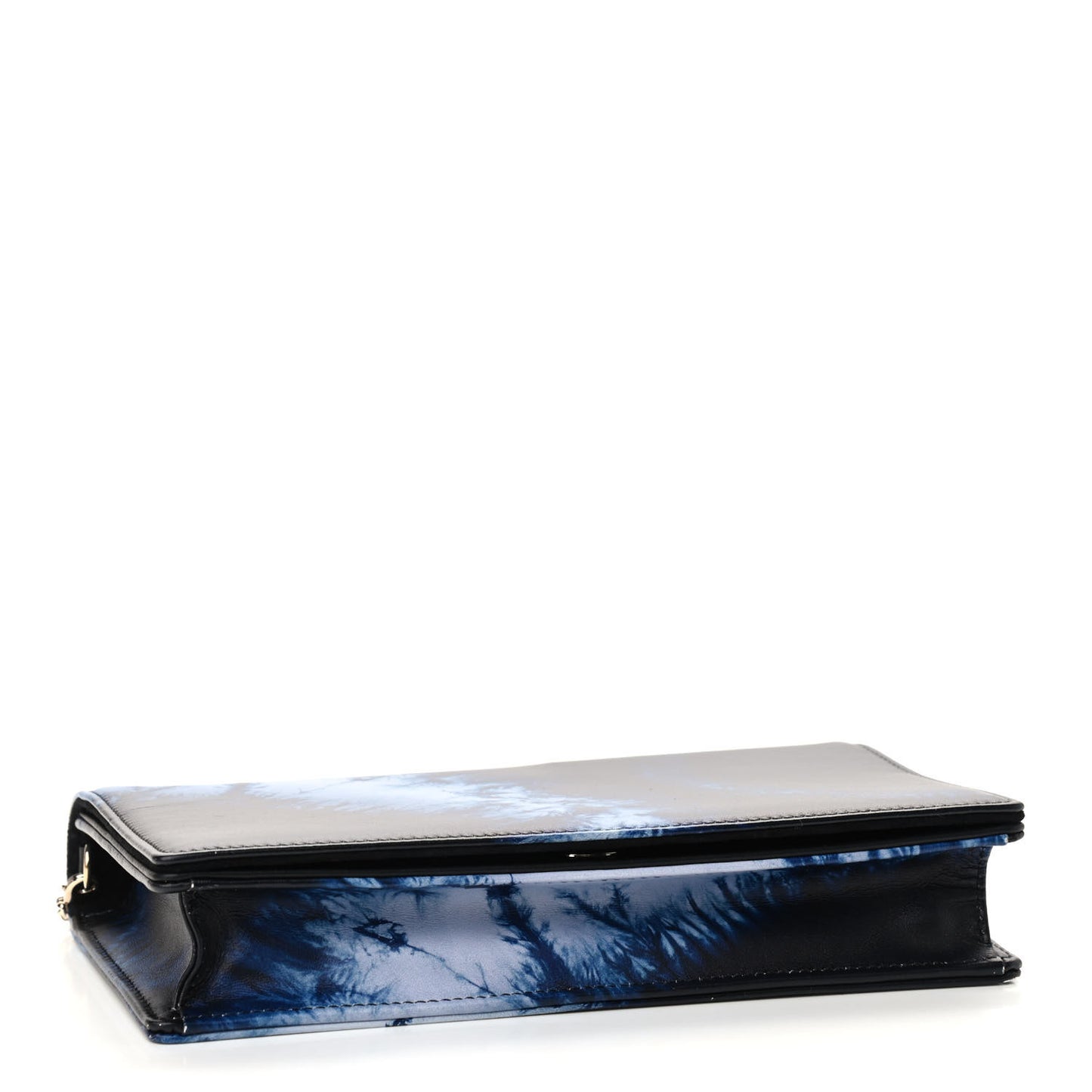 Calfskin Tie Dye Wallet On Chain Blue