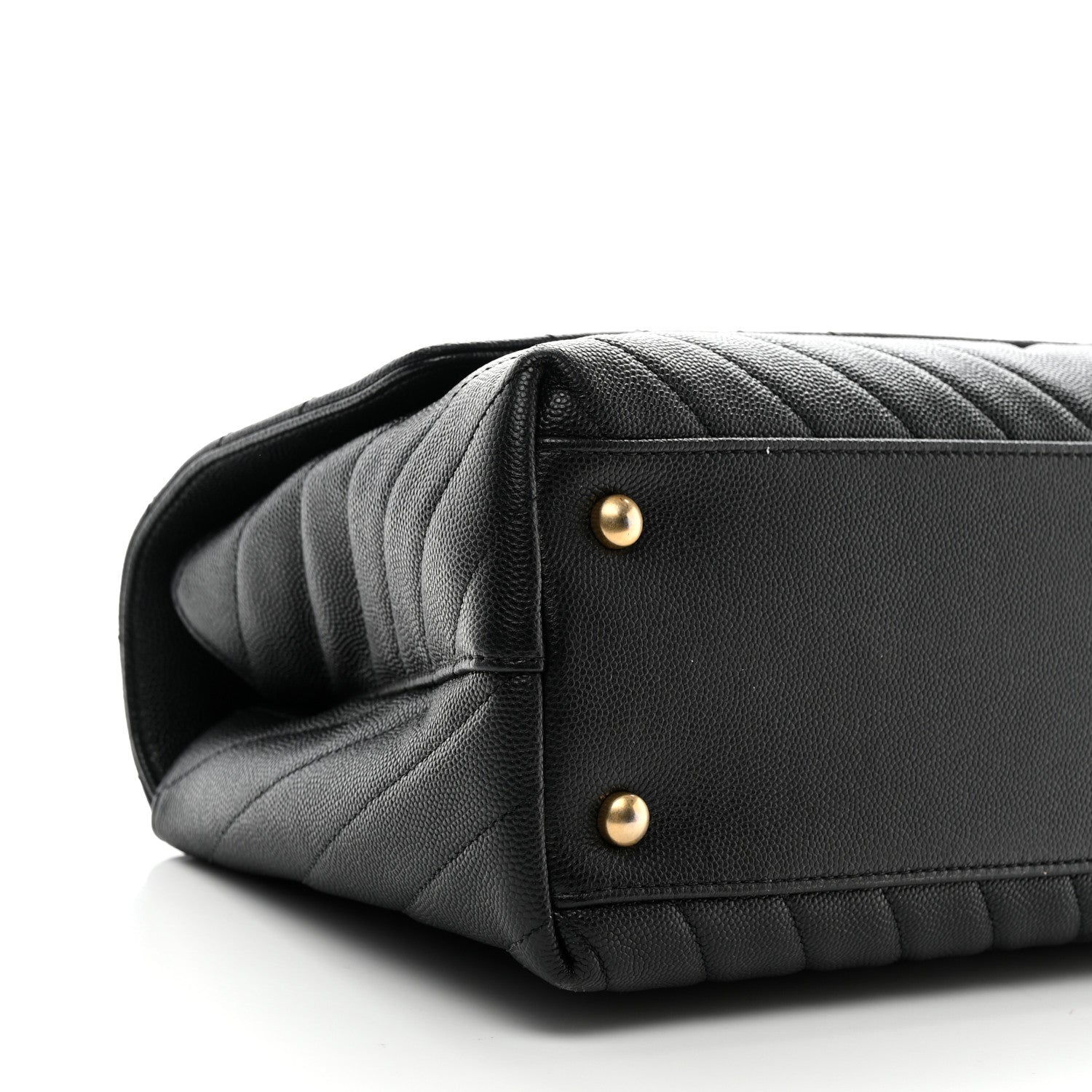Chanel Caviar Chevron Quilted Small Coco Handle Flap Black 9 of 10