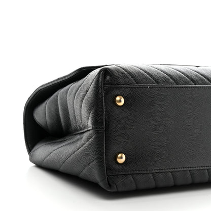 Chanel Caviar Chevron Quilted Small Coco Handle Flap Black 9 of 10