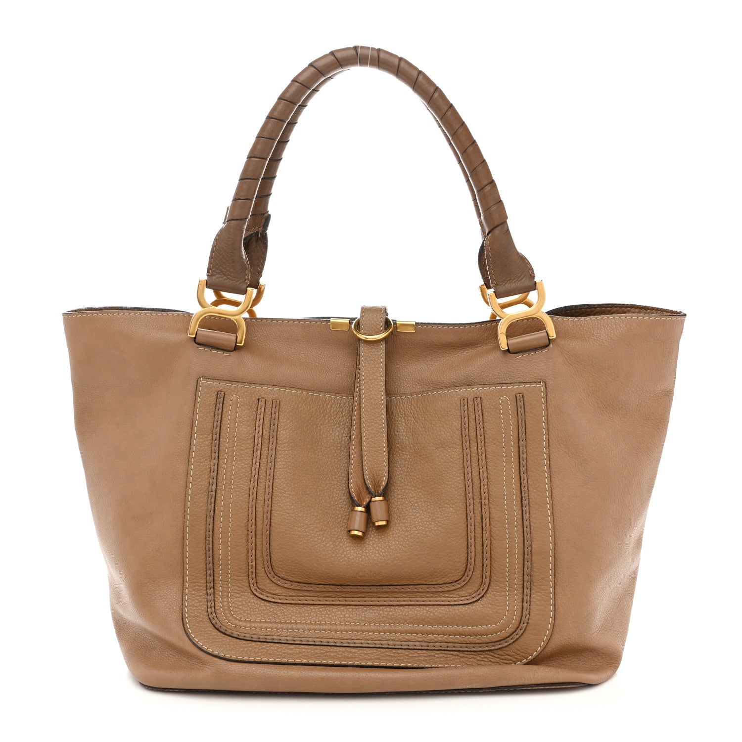 Chloe Calfskin Large New Marcie Tote Nut 1 of 15
