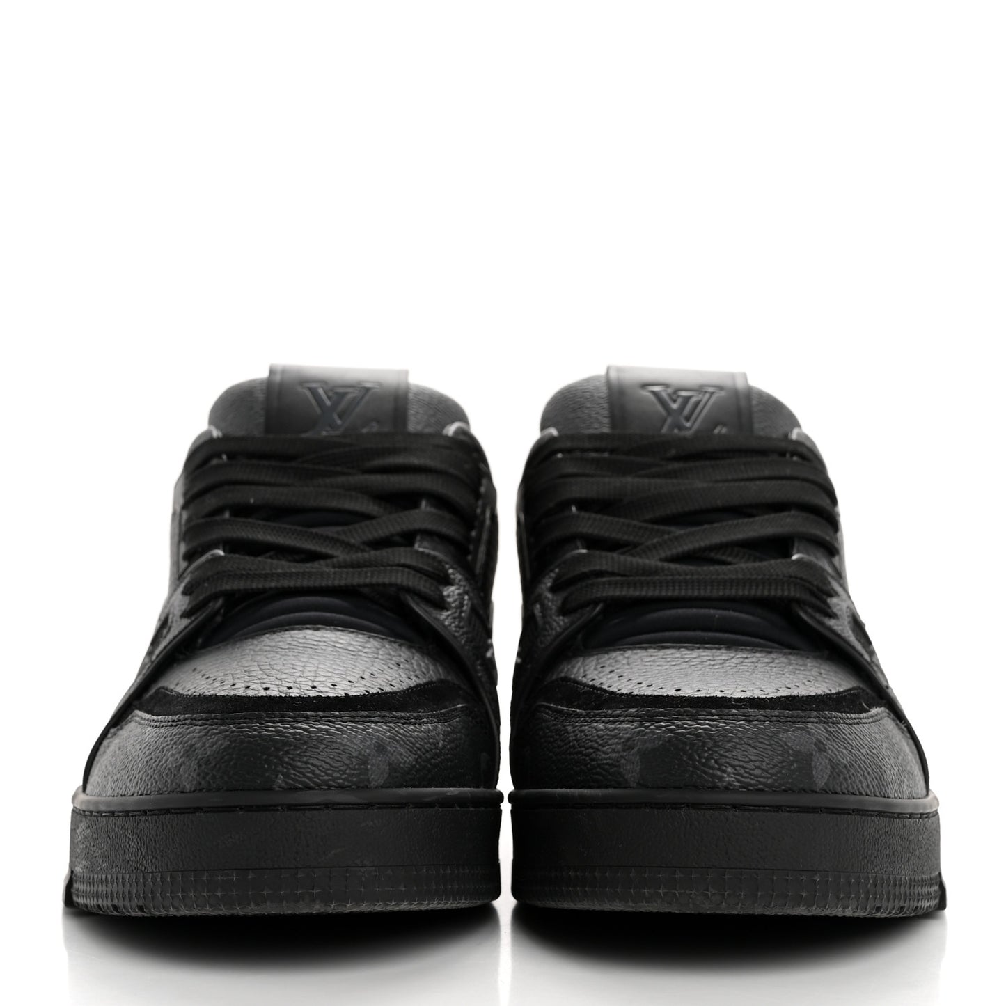 Calfskin Monogram Eclipse Mens LV Trainer Sneakers 8 Black