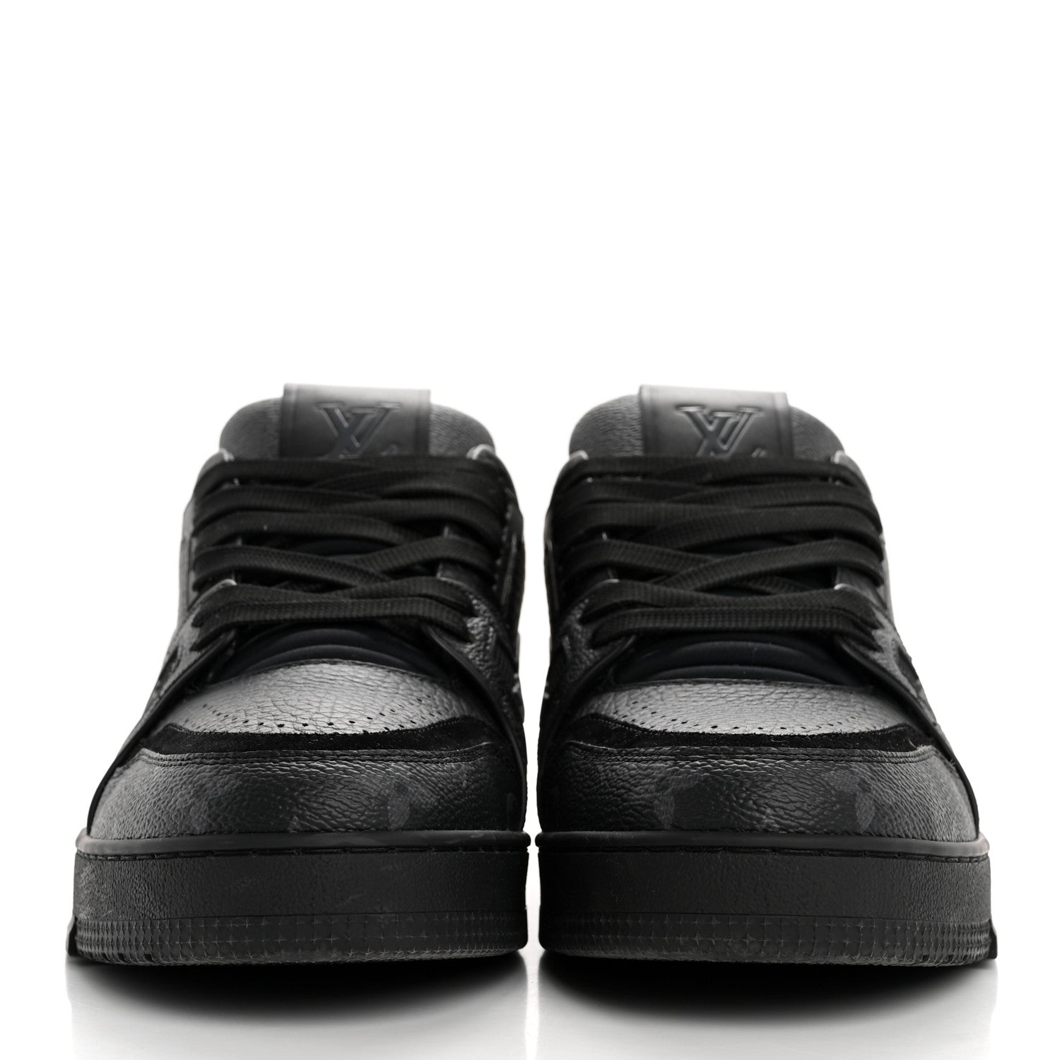 Louis Vuitton Calfskin Monogram Eclipse Mens LV Trainer Sneakers 8 Black 3 of 10