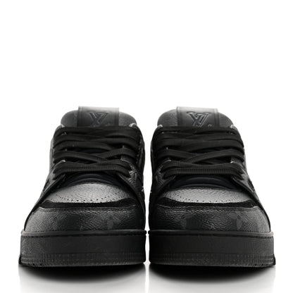 Louis Vuitton Calfskin Monogram Eclipse Mens LV Trainer Sneakers 8 Black 3 of 10