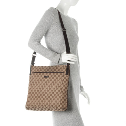 Gucci Monogram Large Flat Messenger Bag Dark Brown 2 of 9