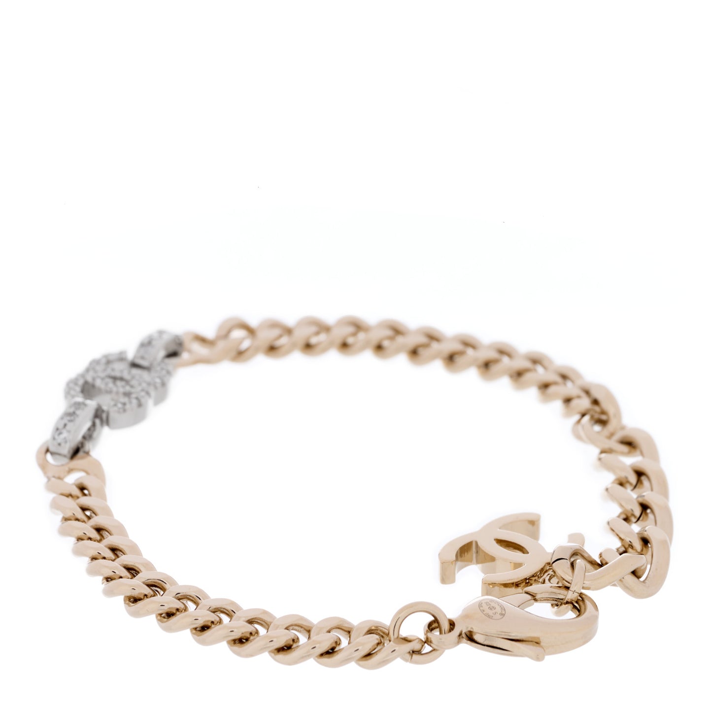 Crystal Chain CC Link Bracelet Gold Silver