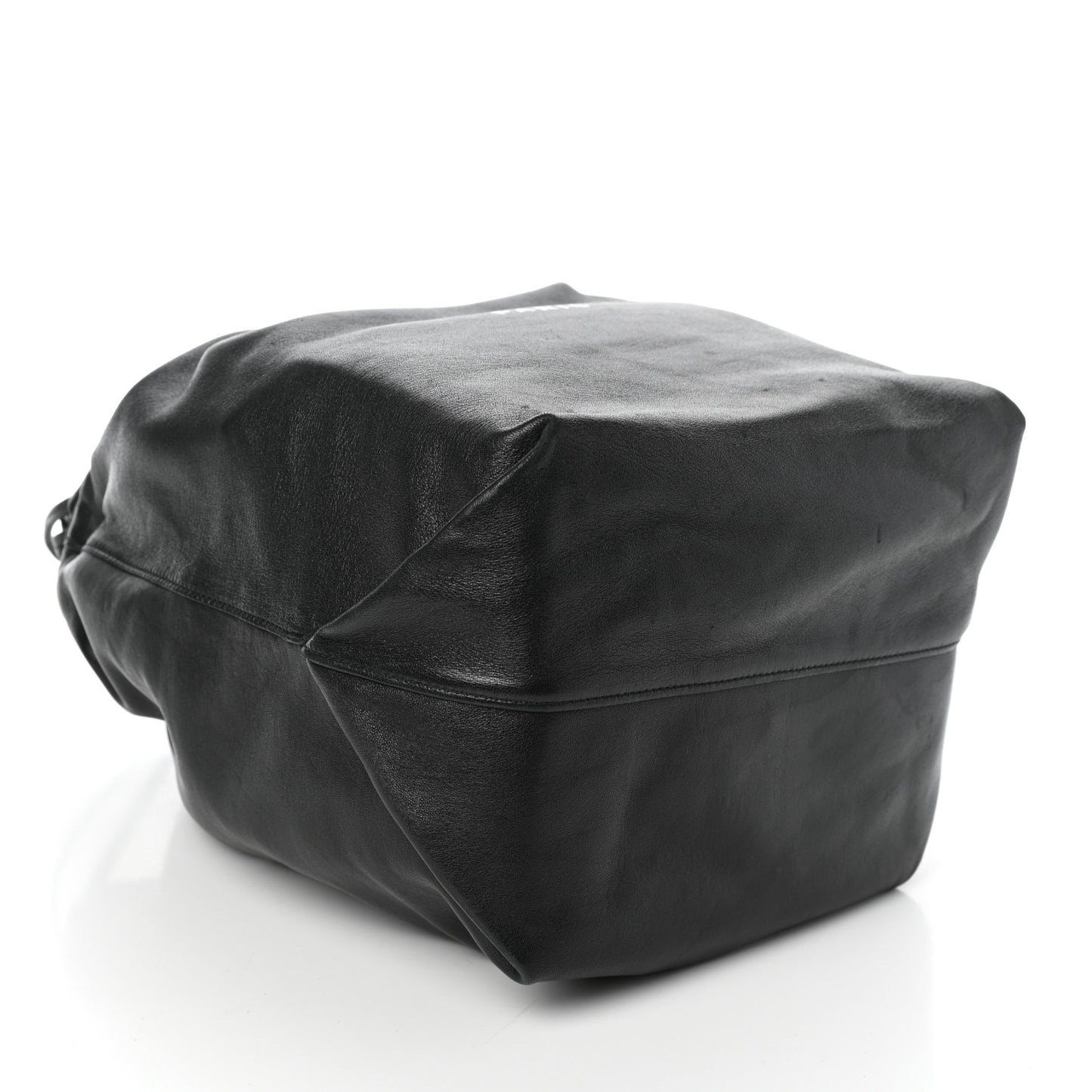 Lambskin Teddy Drawstring Bag Black