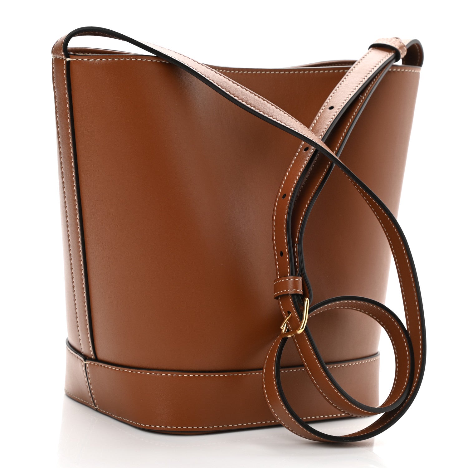 Celine Smooth Calfskin Small Cuir Triomphe Bucket Bag Tan 3 of 8
