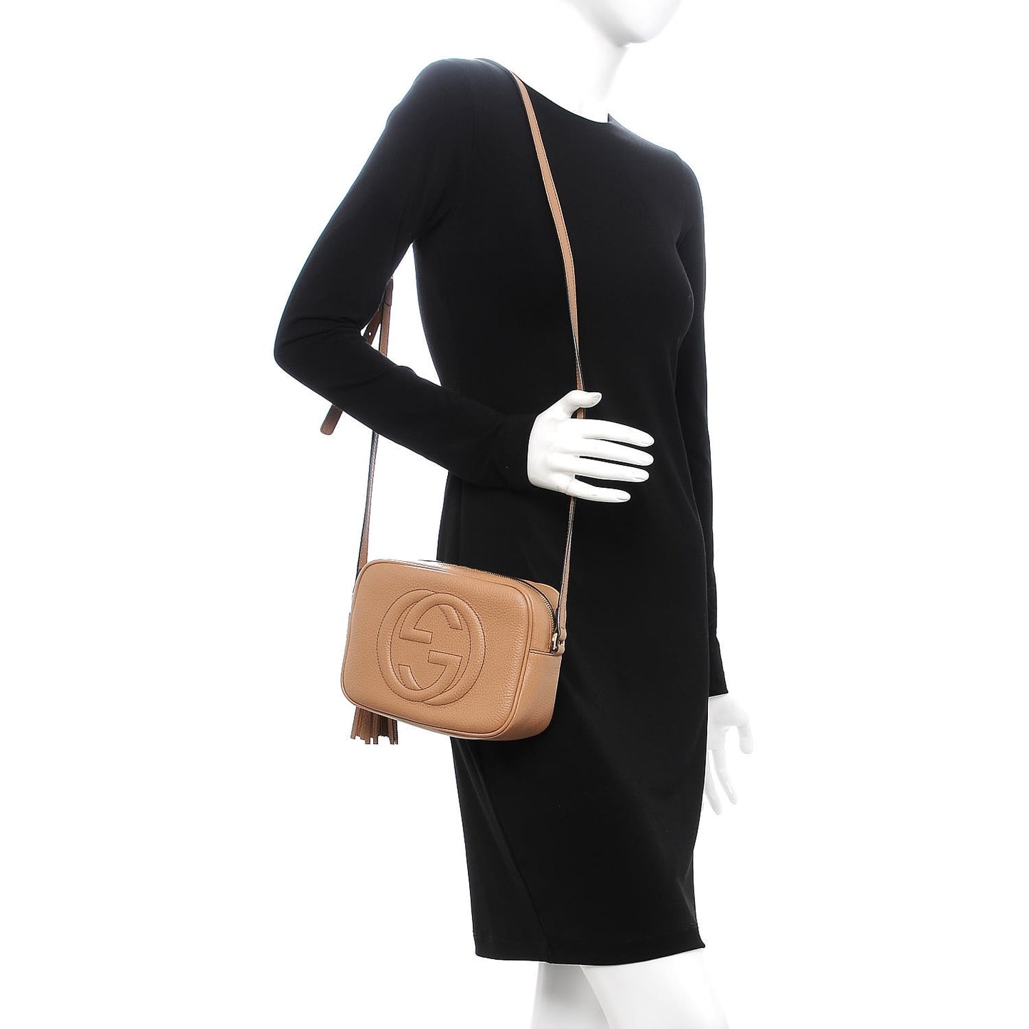 Pebbled Calfskin Small Soho Disco Bag Camelia