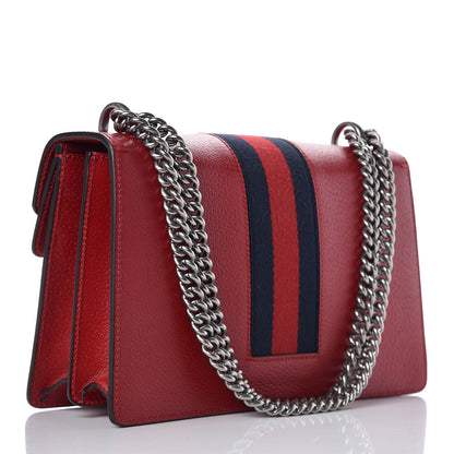 Gucci Calfskin Web Floral Embroidered Small Dionysus Shoulder Bag Hibiscus Red 3 of 11