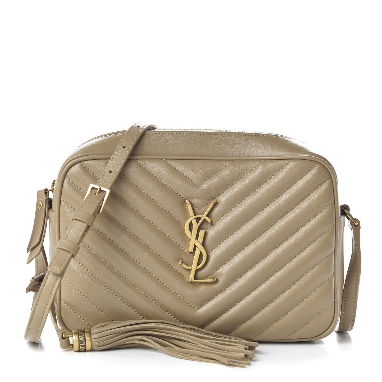 Calfskin Matelasse Monogram Lou Camera Bag Dark Latte