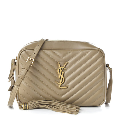 Saint Laurent Calfskin Matelasse Monogram Lou Camera Bag Dark Latte 1 of 14