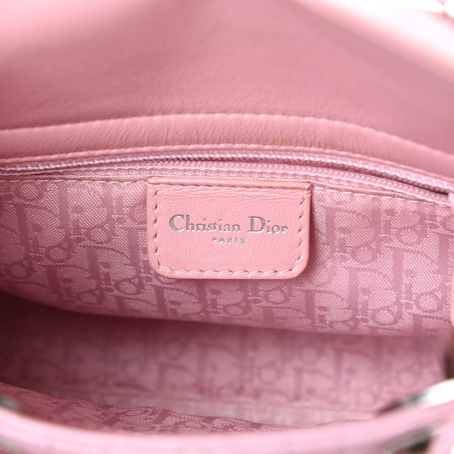 Lambskin Cannage Mini Lady Dior Rose Clair